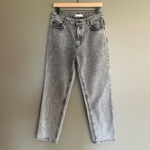 Anine Bing Denim - ANINE BING Etta Jean Grey Size 27 High Waist Straight Leg Nonstretch Denim Chic